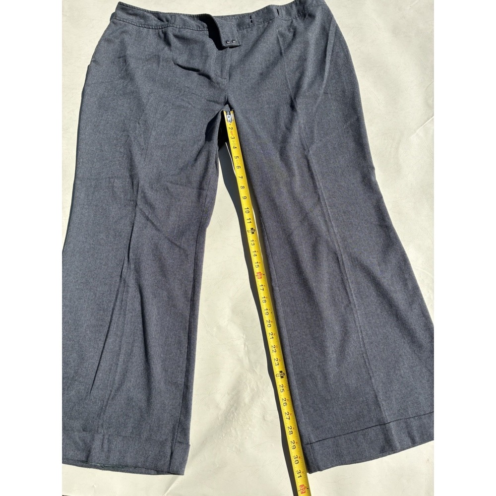 Apt 9 Woman Ava Trousers Plus Size 24 Gray Houndstooth Pattern Wide Leg Cuffed